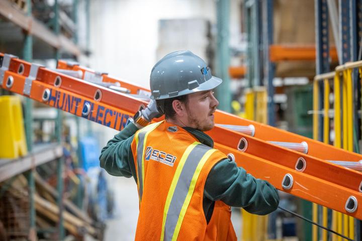 Low voltage contractor next to an ECSI truck