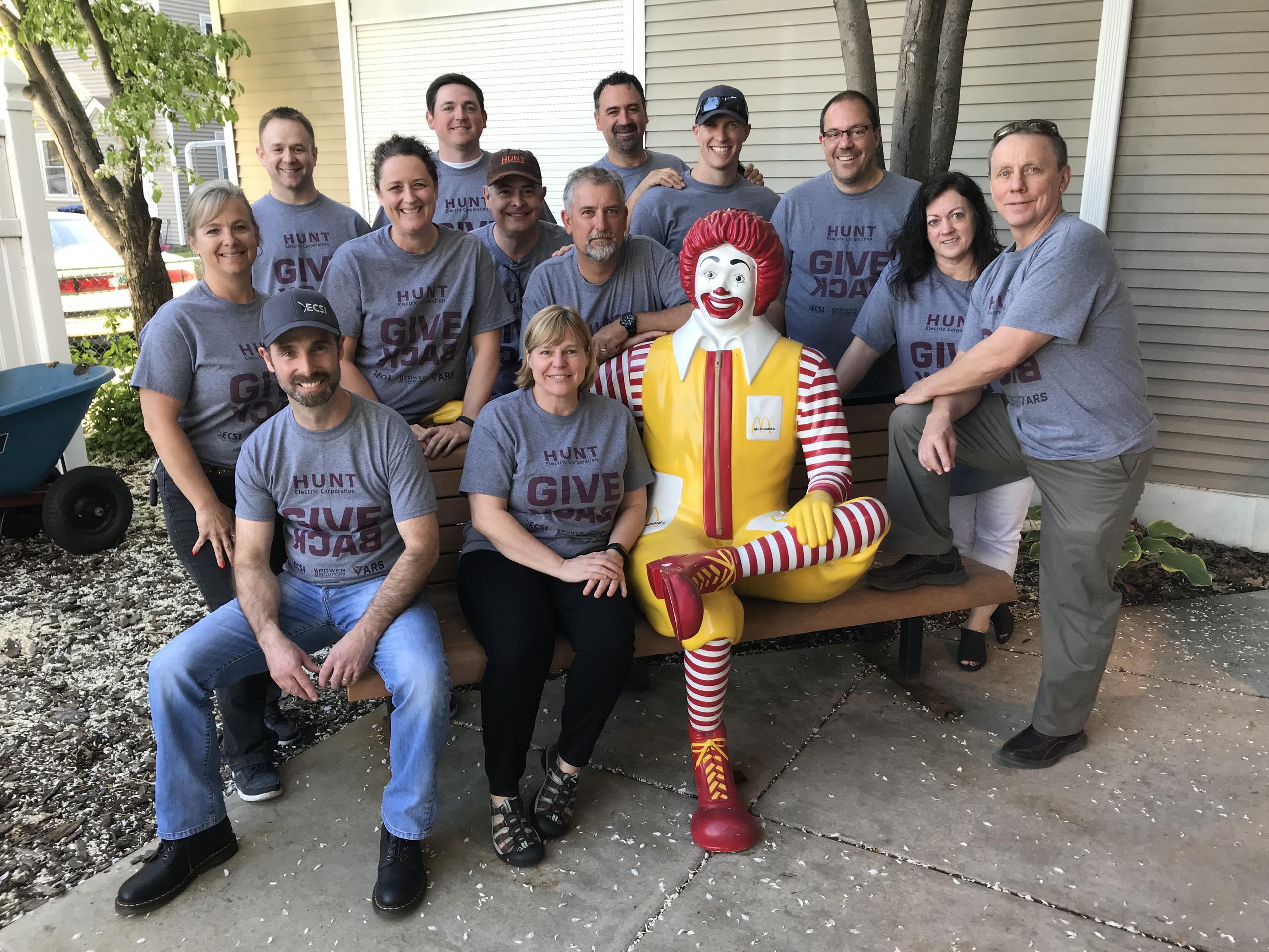 Team photo at a giving back event